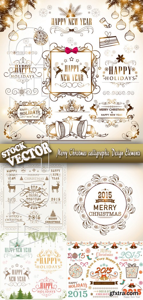 Stock Vector - Merry Christmas calligraphic Design Elements