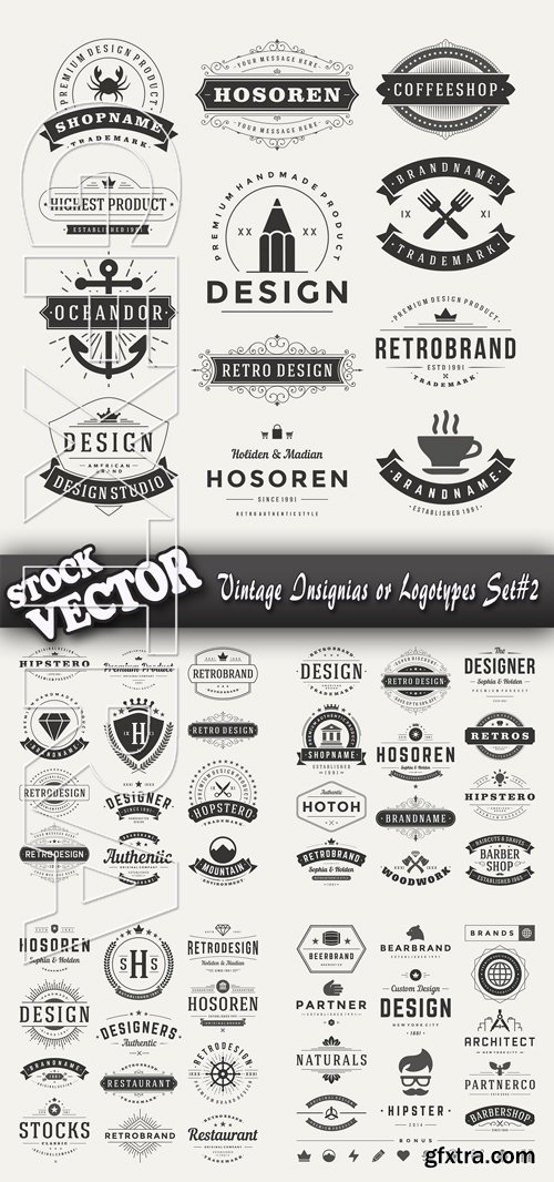 Stock Vector - Vintage Insignias or Logotypes Set#2