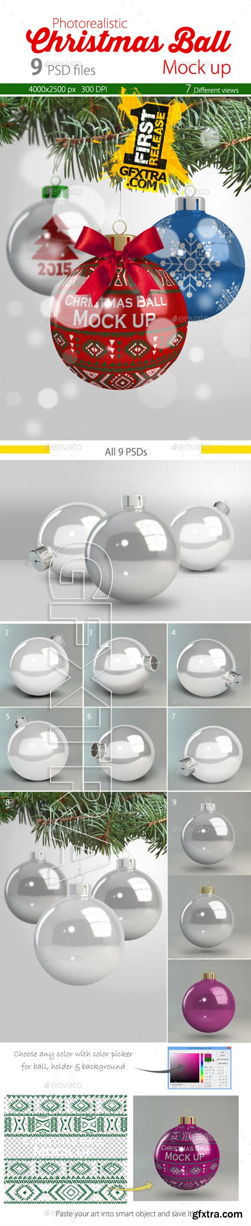 GraphicRiver - Christmas Ball Mock up 9696140