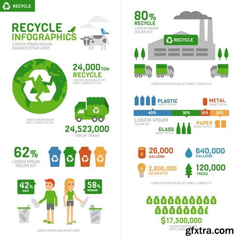 SS Flat Infographics Elements, 25xEPS