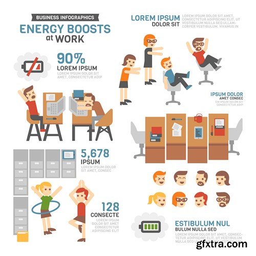 SS Flat Infographics Elements, 25xEPS