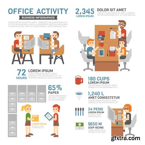 SS Flat Infographics Elements, 25xEPS