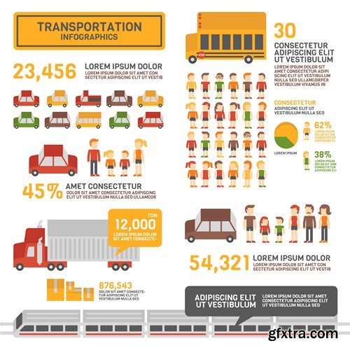 SS Flat Infographics Elements, 25xEPS