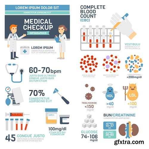 SS Flat Infographics Elements, 25xEPS