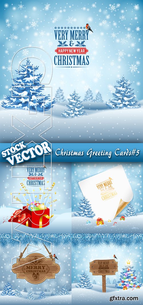 Stock Vector - Christmas Greeting Cards#5