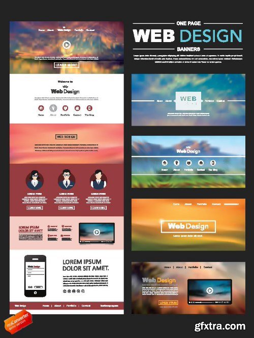 One Page Website Templates 25xEPS