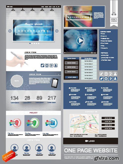 One Page Website Templates 25xEPS