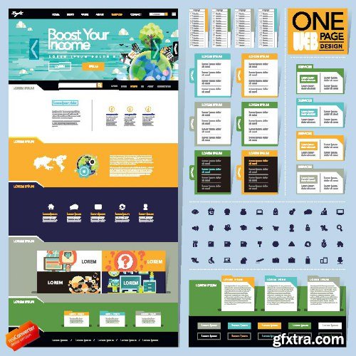 One Page Website Templates 25xEPS