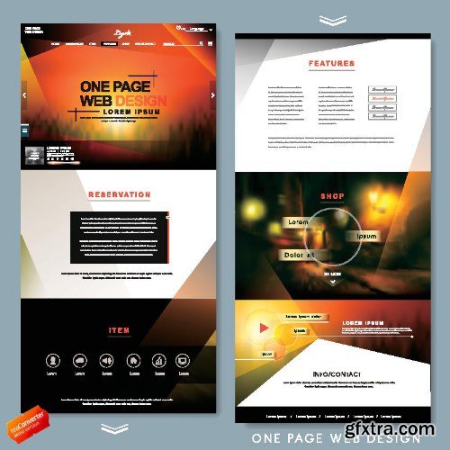 One Page Website Templates 25xEPS