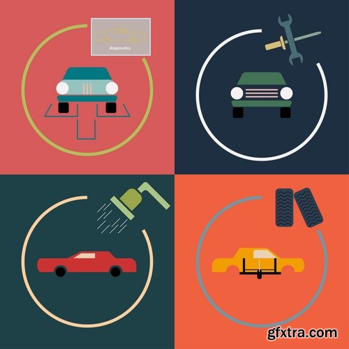 Collection of vector images the garage 25 Eps