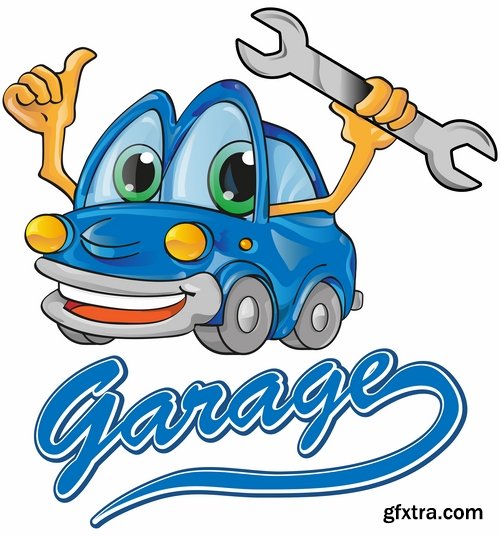 Collection of vector images the garage 25 Eps