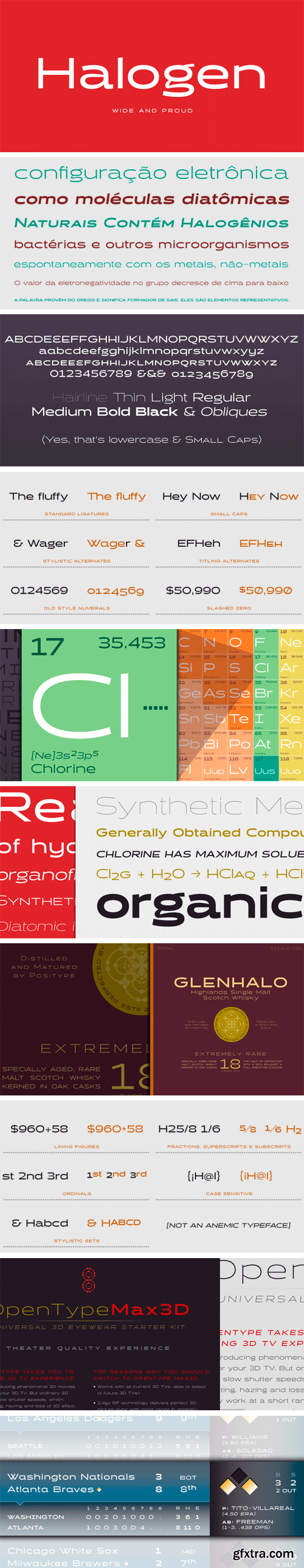 Halogen Font Family - 14 Fonts $160