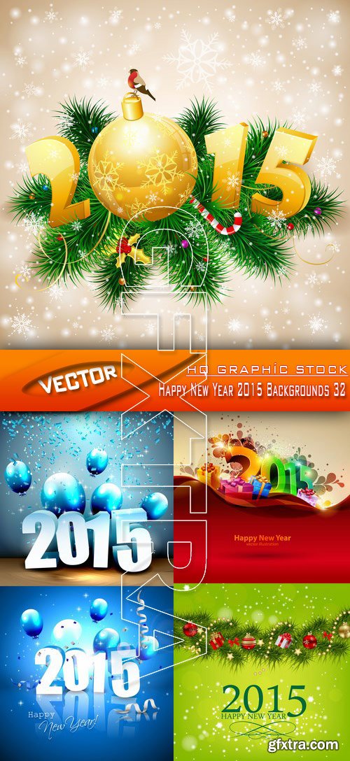 Stock Vector - Happy New Year 2015 Backgrounds 32