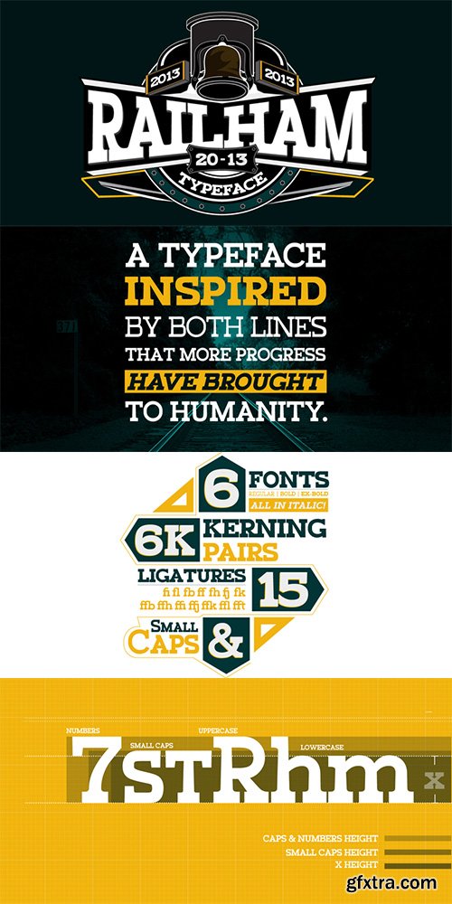 Railham Font Family 6 Font 127$