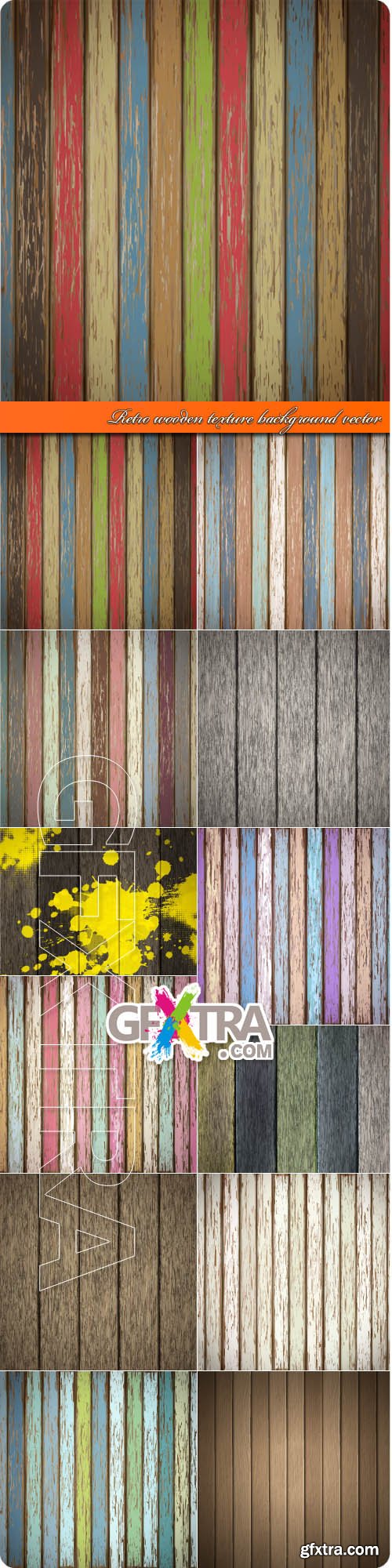 Retro wooden texture background vector