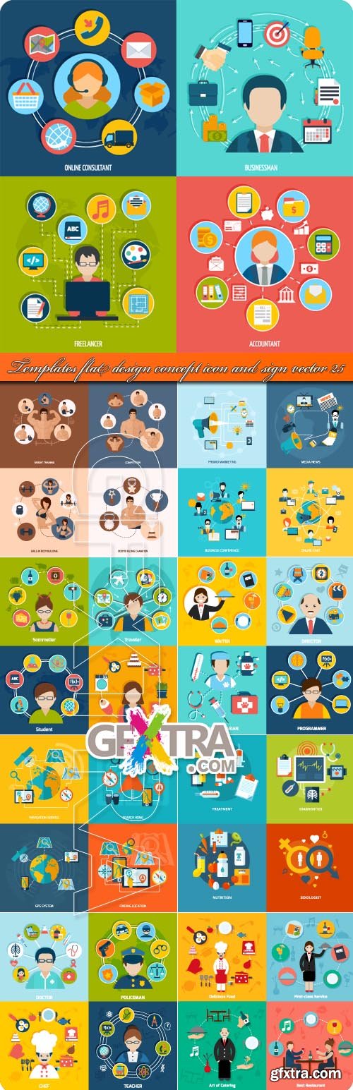 Templates flat design concept icon and sign vector 25