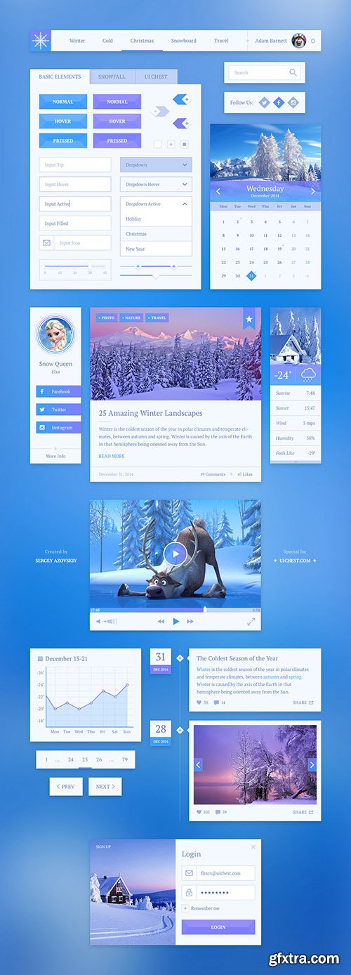 PSD Web Design - SnowFlake UI Kit