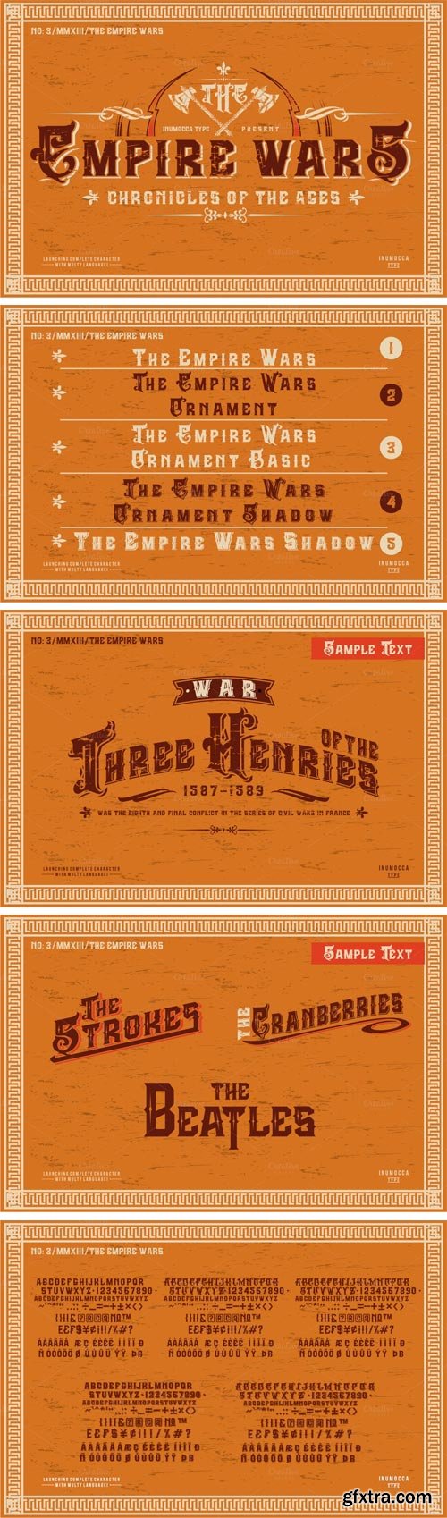 The Empire Wars Font Family - 5 Fonts $20