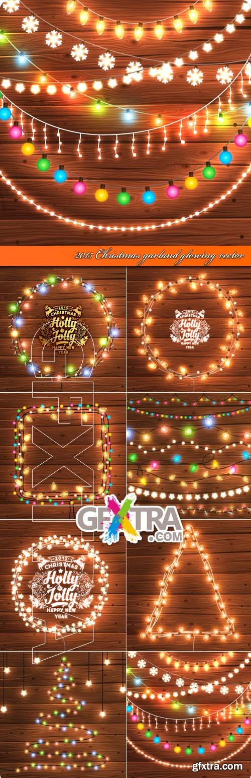 2015 Christmas garland glowing vector