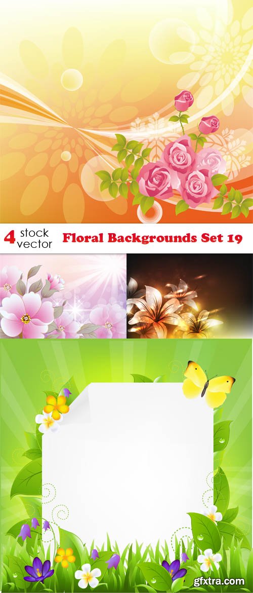 Vectors - Floral Backgrounds Set 19