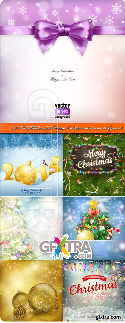 2015 Merry Christmas and Happy New Year creative vector background 7