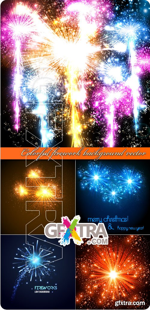 Colorful firework background vector