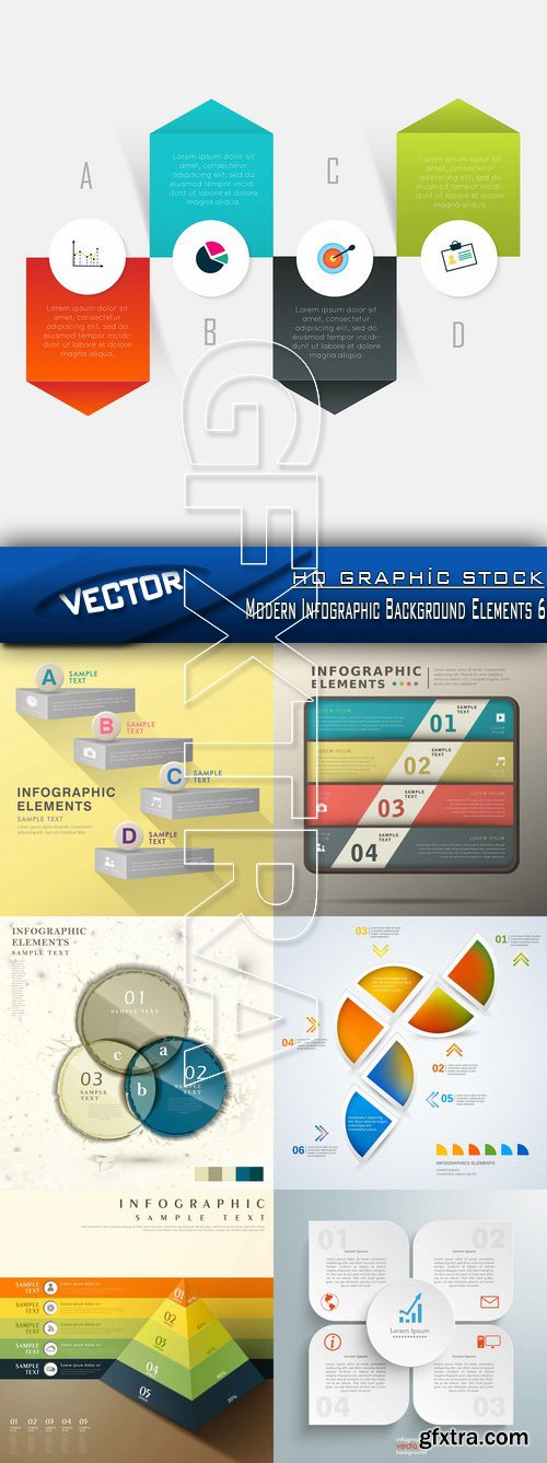 Stock Vector - Modern Infographic Background Elements 6