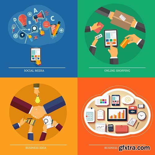 Flat Icons Design Set, 15xEPS