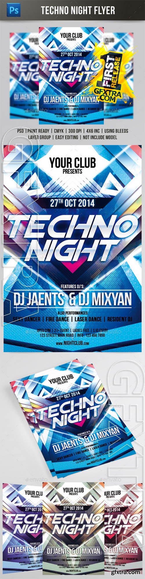 Techno Night Flyer - Graphicriver 8830297