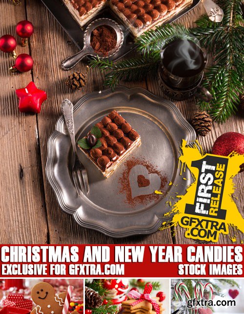 Stock Photos - Christmas And New Year Candies, 25xJPG