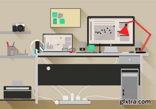 Stock Vectors - Workspace 3, 25xEPS