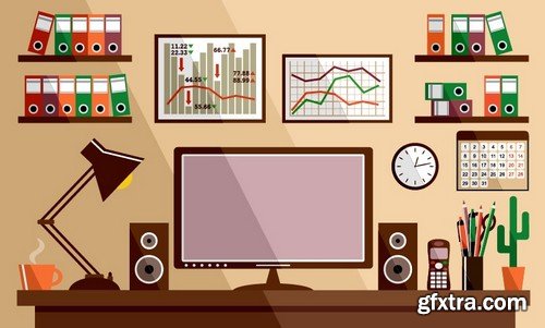 Stock Vectors - Workspace 3, 25xEPS