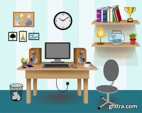 Stock Vectors - Workspace 3, 25xEPS