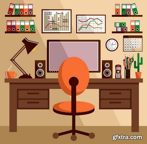 Stock Vectors - Workspace 3, 25xEPS