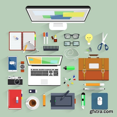 Stock Vectors - Workspace 3, 25xEPS