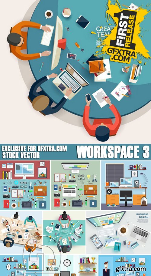 Stock Vectors - Workspace 3, 25xEPS