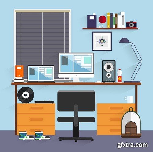 Stock Vectors - Workspace 3, 25xEPS