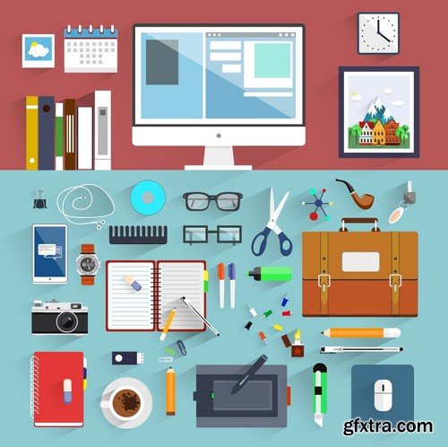 Stock Vectors - Workspace 3, 25xEPS