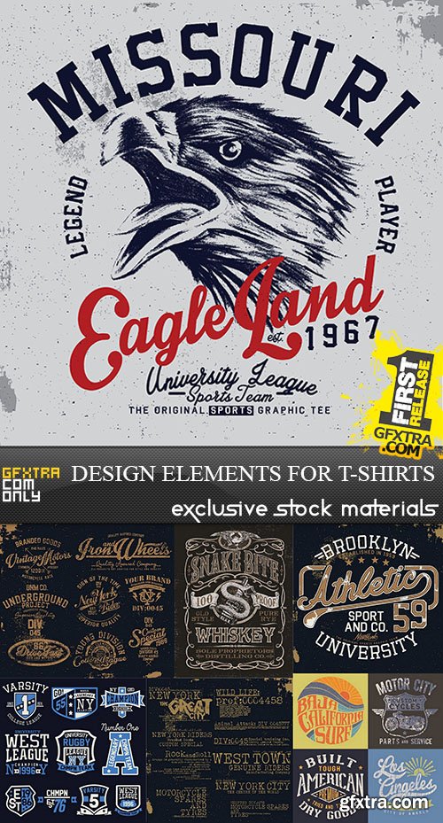 SS Design Еlements for T-Shirts, 25xEPS