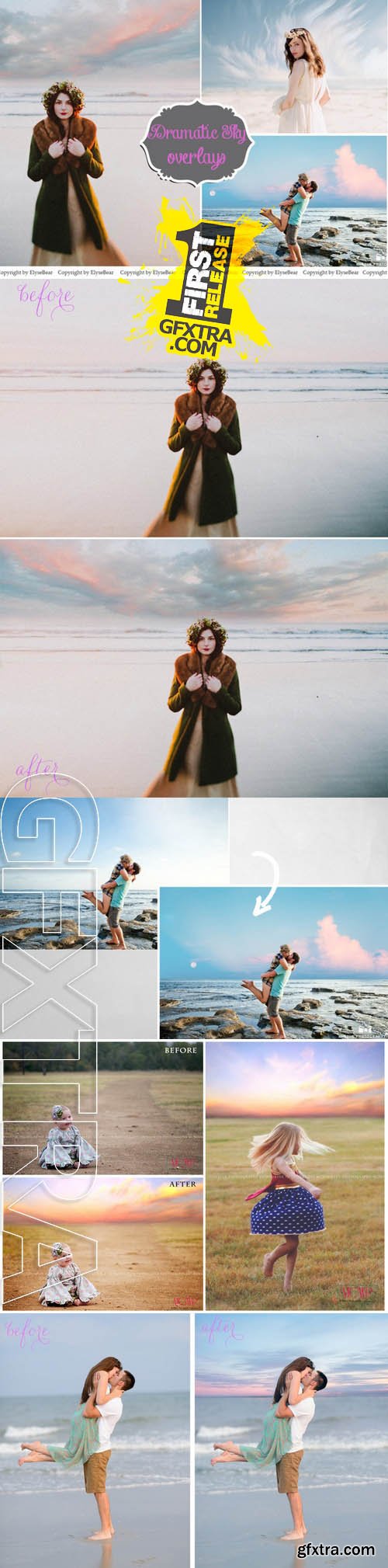 60 Dramatic Skies Photo Overlays JPG - Creativemarket 130127