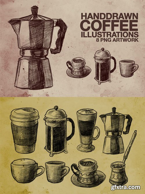 Hand Drawn Coffee Illustrations - Creativemarket 82596