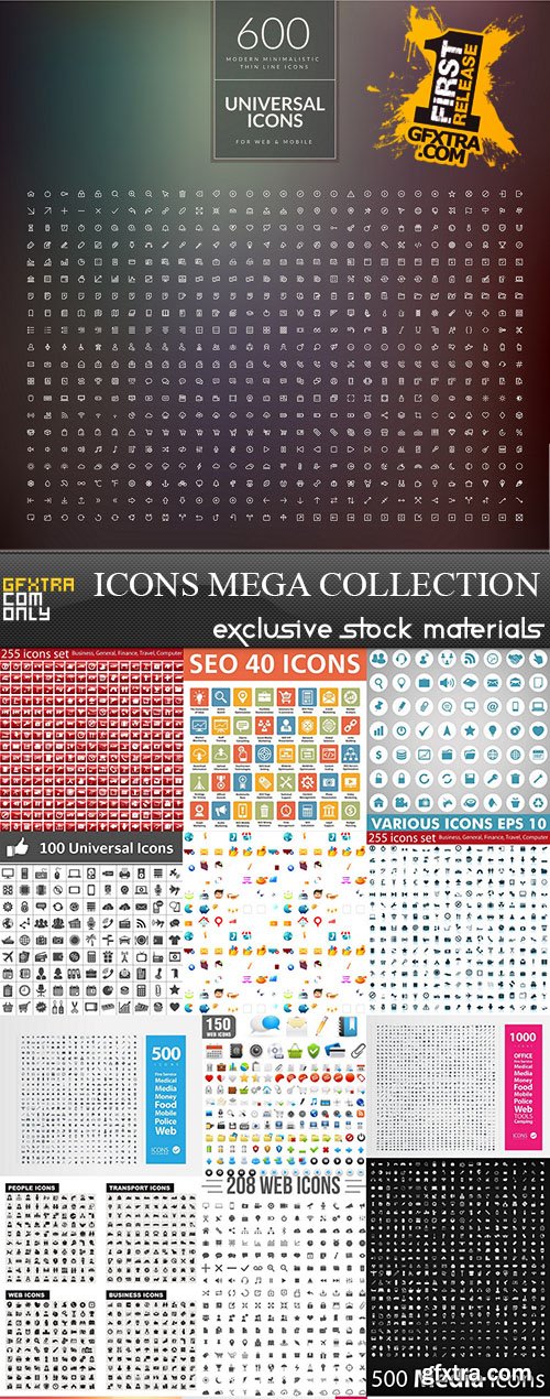 SS Icons MEGA Vector Collection, 25xEPS