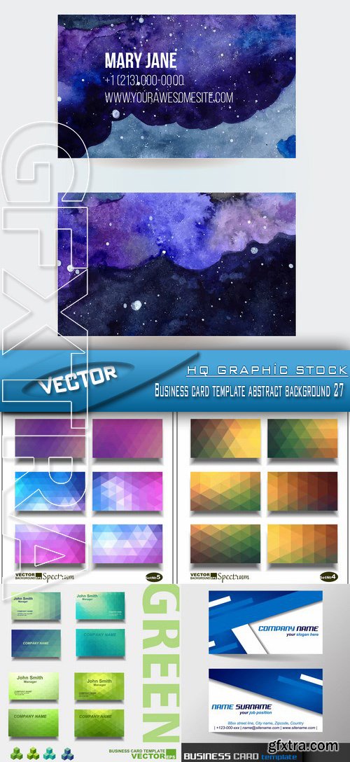 Stock Vector - Business card template abstract background 27