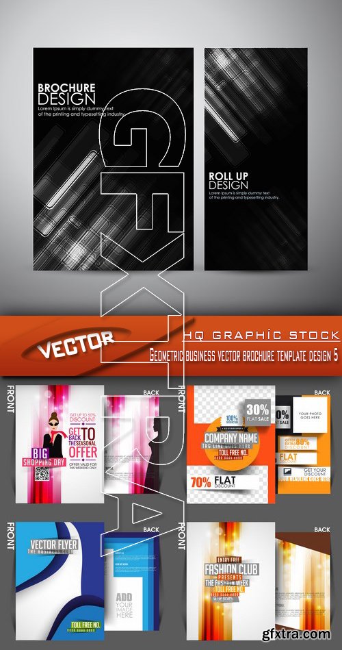 Stock Vector - Geometric business vector brochure template design 5