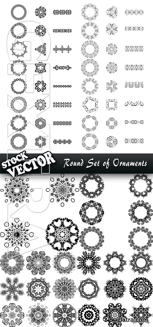 Stock Vector - Round Set of Ornaments