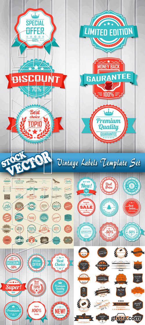 Stock Vector - Vintage Labels Template Set