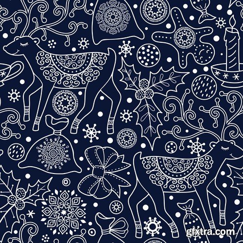 New Year Seamless Patterns - 25x EPS