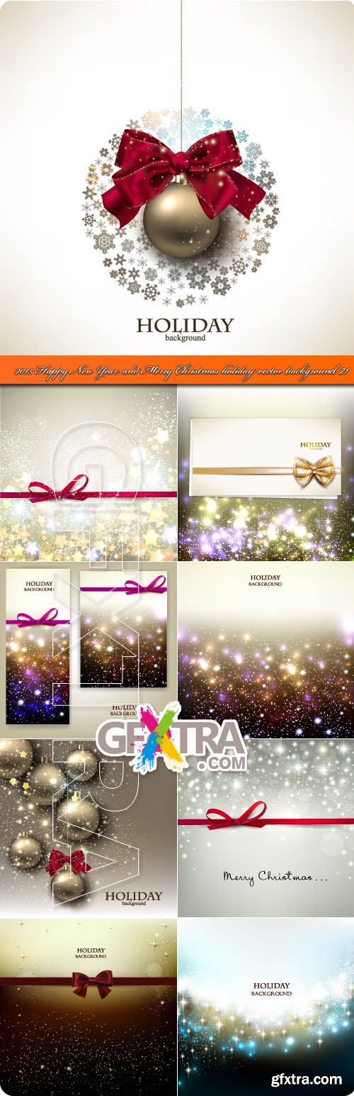 2015 Happy New Year and Merry Christmas holiday vector background 21