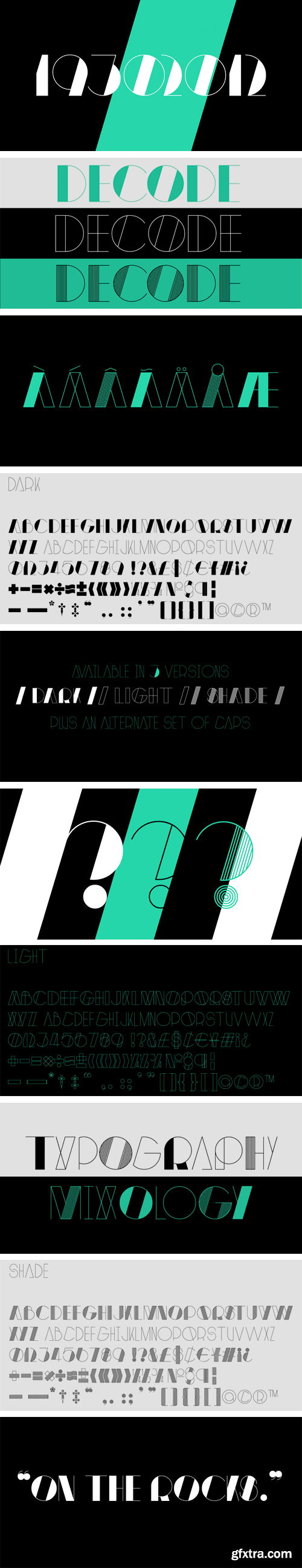 Decode Font Family - 3 Fonts $35