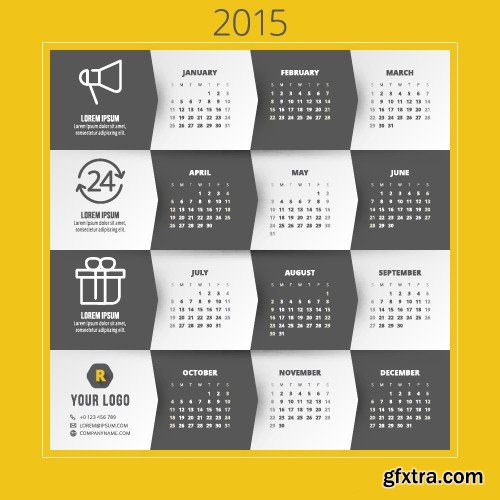 Stock Vectors - Calendar 2015 4, 25xEPS